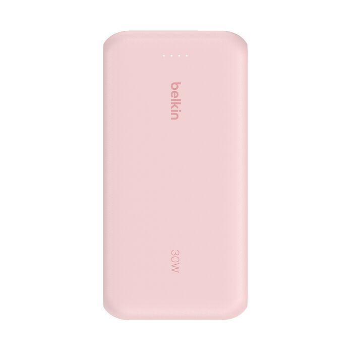 Belkin BoostCharge Portable Power Bank 20K with integrated USB-C cable - Pink