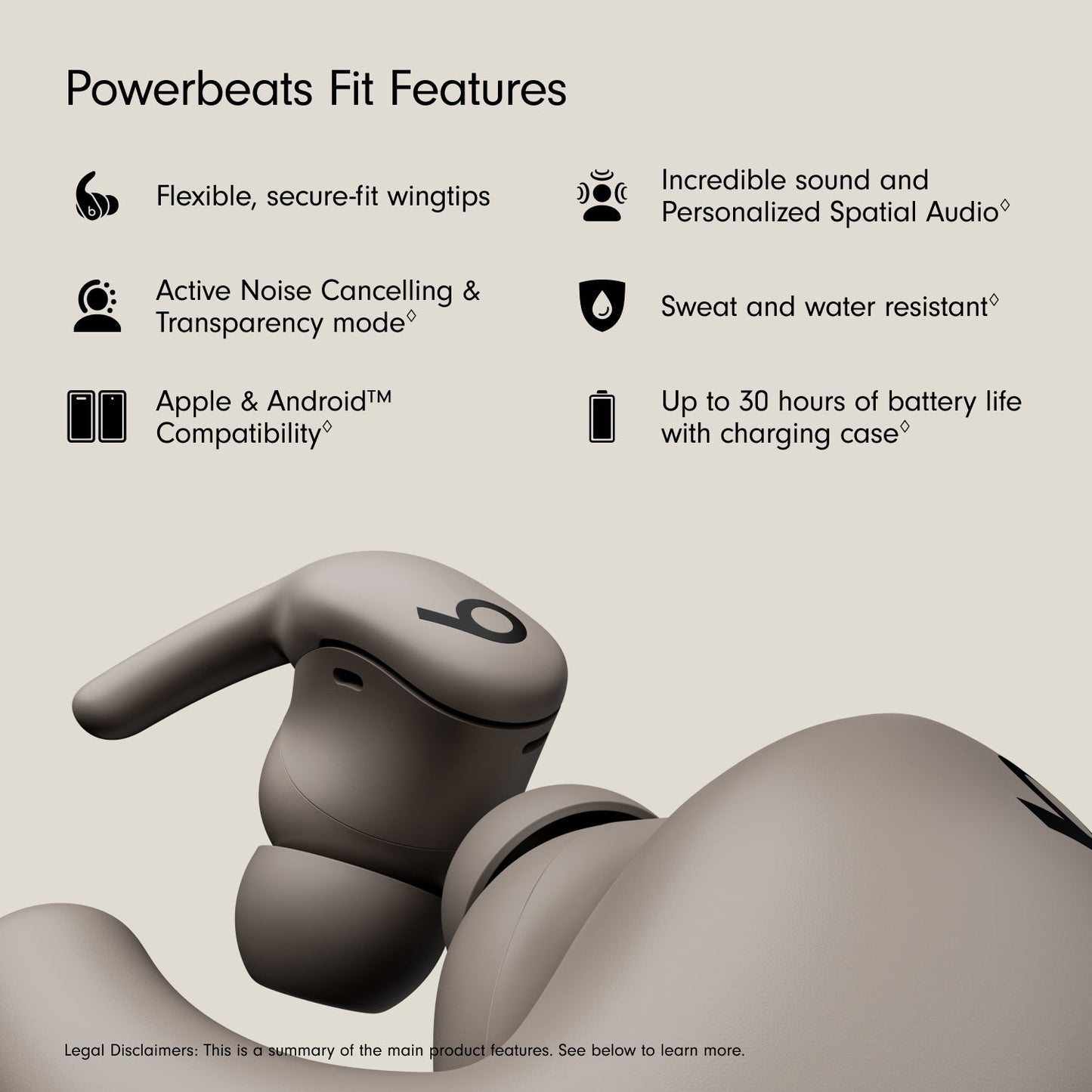 Beats Powerbeats Fit - Gravel Grey