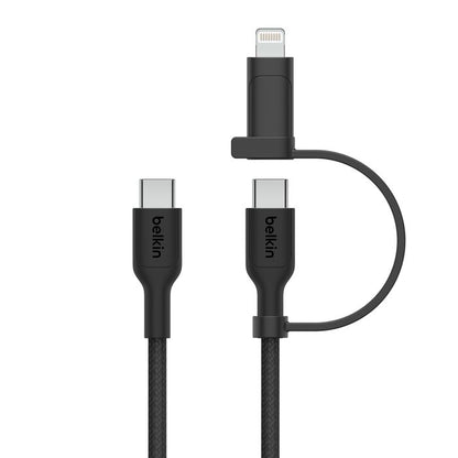 Belkin BoostCharge Pro 2-in-1 Cable with USB-C and Lightning Connector 1.5m Black
