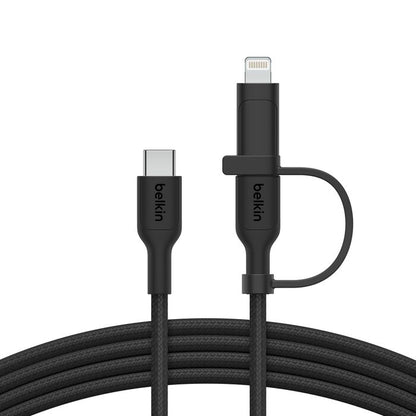 Belkin BoostCharge Pro 2-in-1 Cable with USB-C and Lightning Connector 1.5m Black