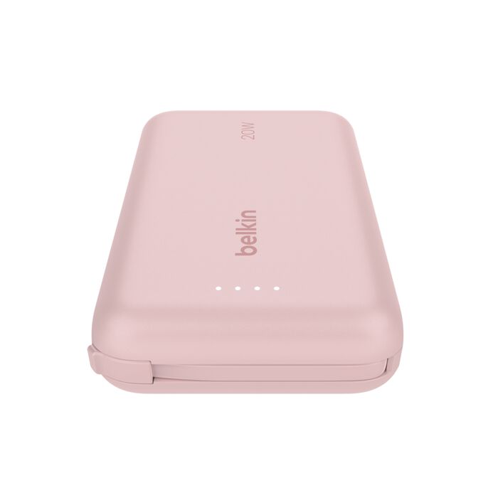 Belkin BoostCharge Power Bank 10K with Integrated Cable Pink