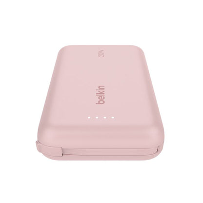Belkin BoostCharge Power Bank 10K with Integrated Cable Pink