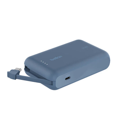 Belkin BoostCharge Power Bank 10K with Integrated Cable Blue