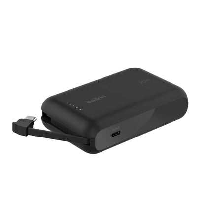 Belkin BoostCharge Power Bank 10K with Integrated Cable Black