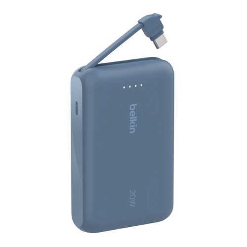 Belkin BoostCharge Power Bank 10K with Integrated Cable Blue