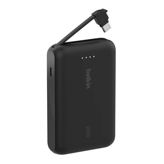 Belkin BoostCharge Power Bank 10K with Integrated Cable Black