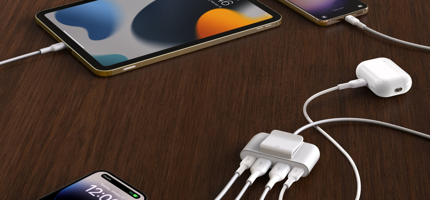 Belkin 4-Port USB Power Extender 2M-Black