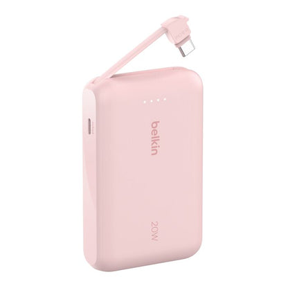 Belkin BoostCharge Power Bank 10K with Integrated Cable Pink
