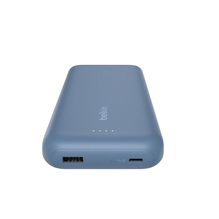Belkin BoostCharge Portable Power Bank 20K with integrated USB-C cable - Blue