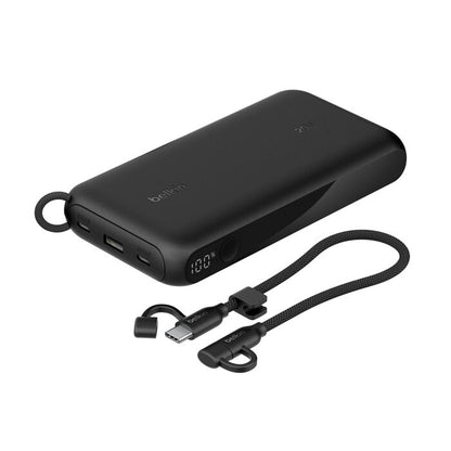 Belkin BoostCharge Power Bank with Detachable Cable 20K - Black