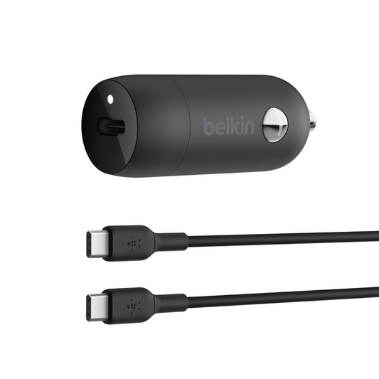 Belkin BoostCharge 30W USB-C Car Charger + USB-C to USB-C cable