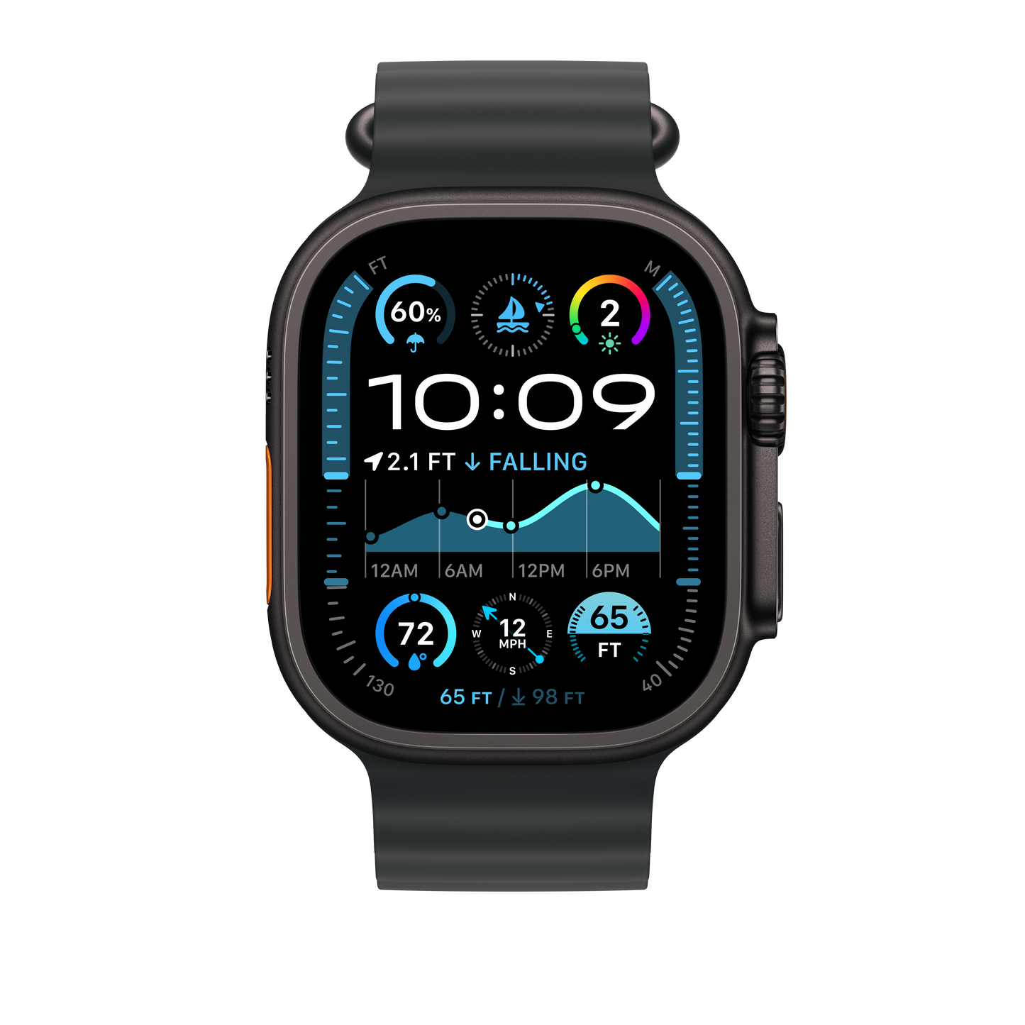 49mm Black Ocean Band - Black Titanium Finish