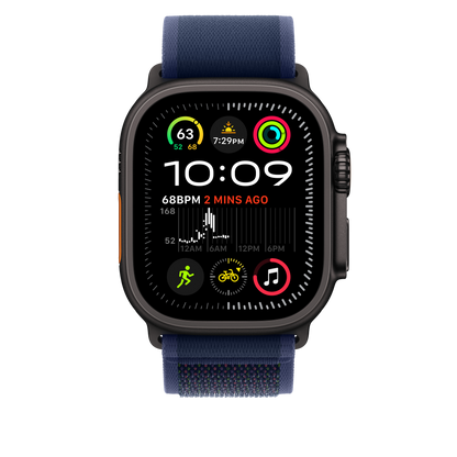 49mm Blue Trail Loop - S/M - Black Titanium Finish