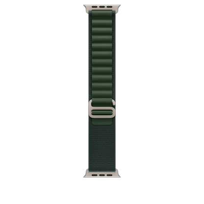 49mm Dark Green Alpine Loop - Medium - Natural Titanium Finish