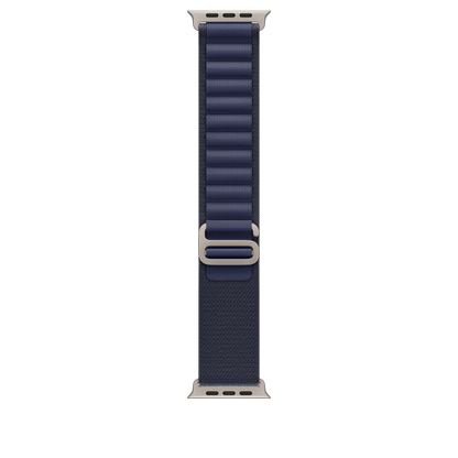 49mm Navy Alpine Loop - Medium - Natural Titanium Finish