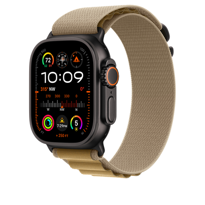 49mm Tan Alpine Loop - Small - Black Titanium Finish