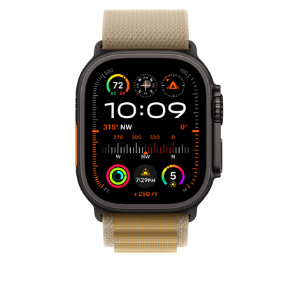 49mm Tan Alpine Loop - Small - Black Titanium Finish