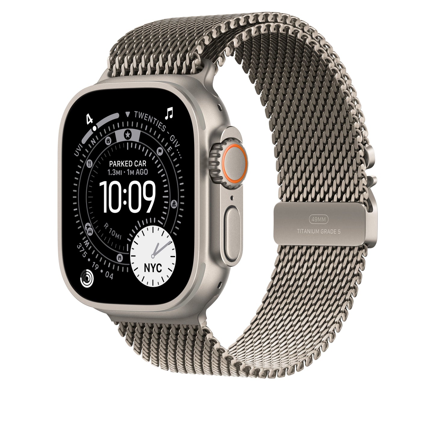 49mm Natural Titanium Milanese Loop - Large