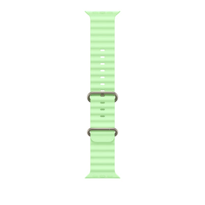 49mm Neon Green Ocean Band - Natural Titanium Finish