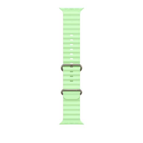 49mm Neon Green Ocean Band - Natural Titanium Finish