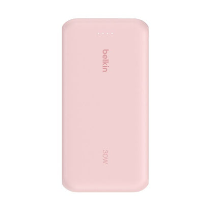 Belkin BoostCharge Portable Power Bank 20K with integrated USB-C cable - Pink