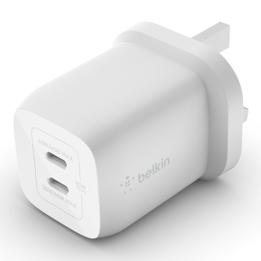 Belkin BOOST↑CHARGE™ 65W Dual USB-C GaN Home Charger